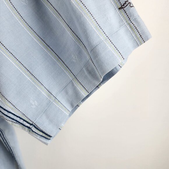 Horny Toad Toad & Co Shirt Mens Large Blue Stripe S/S Button Up - Picture 5 of 7